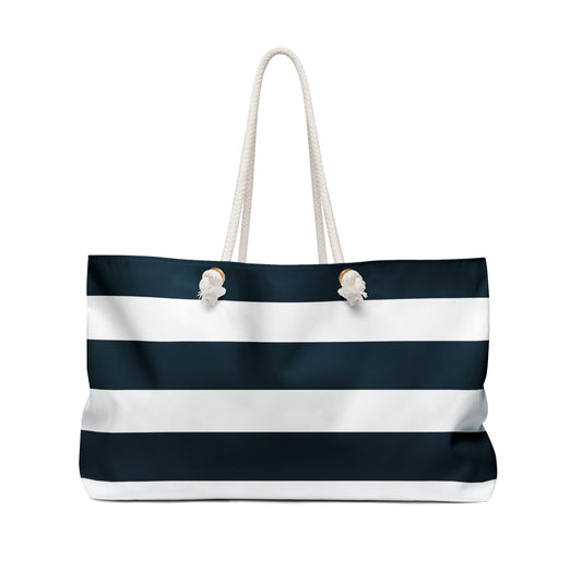 Weekender Tote Bag - Navy/White Stripes