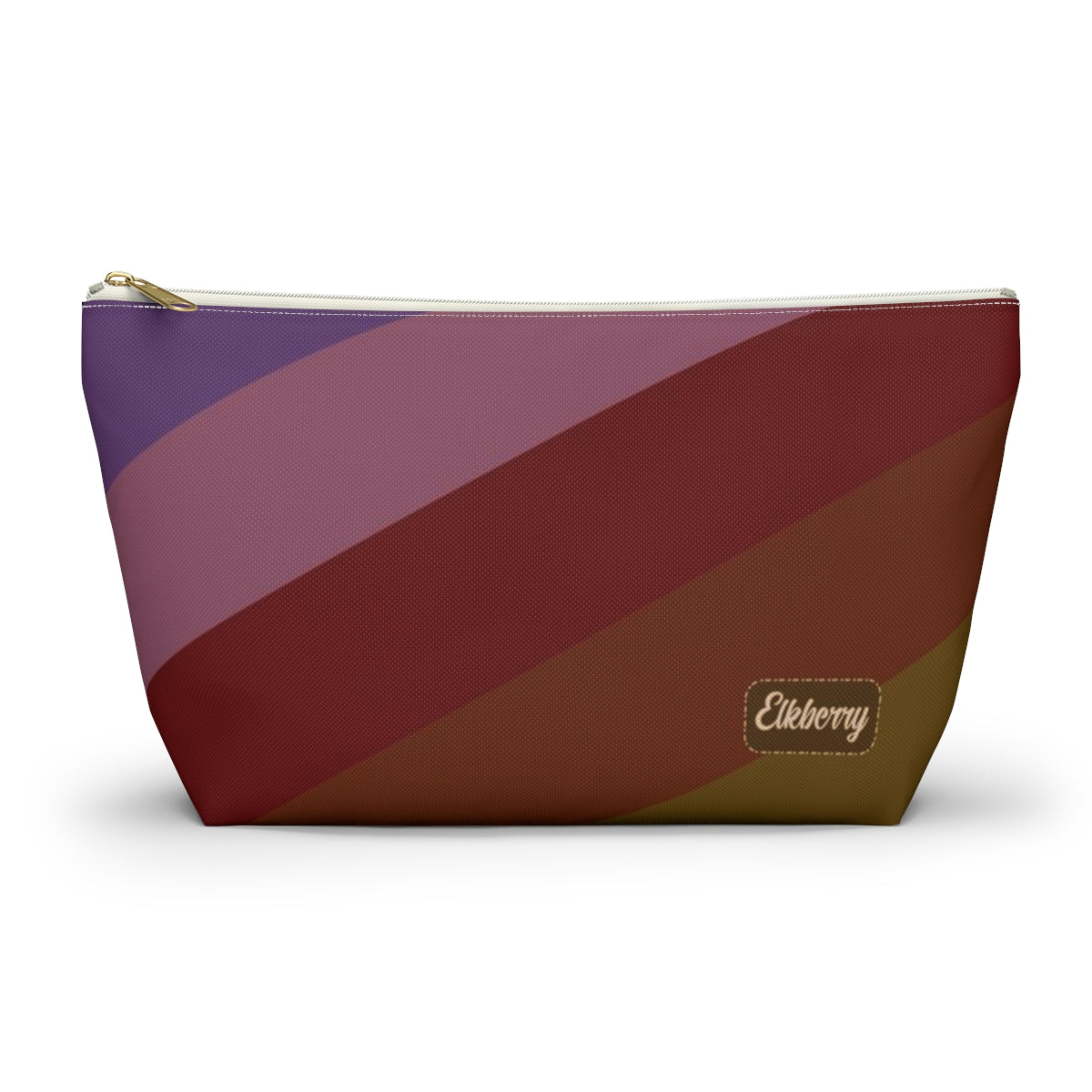 Big Bottom Zipper Pouch - Jeweltone Rainbow, Diagonal