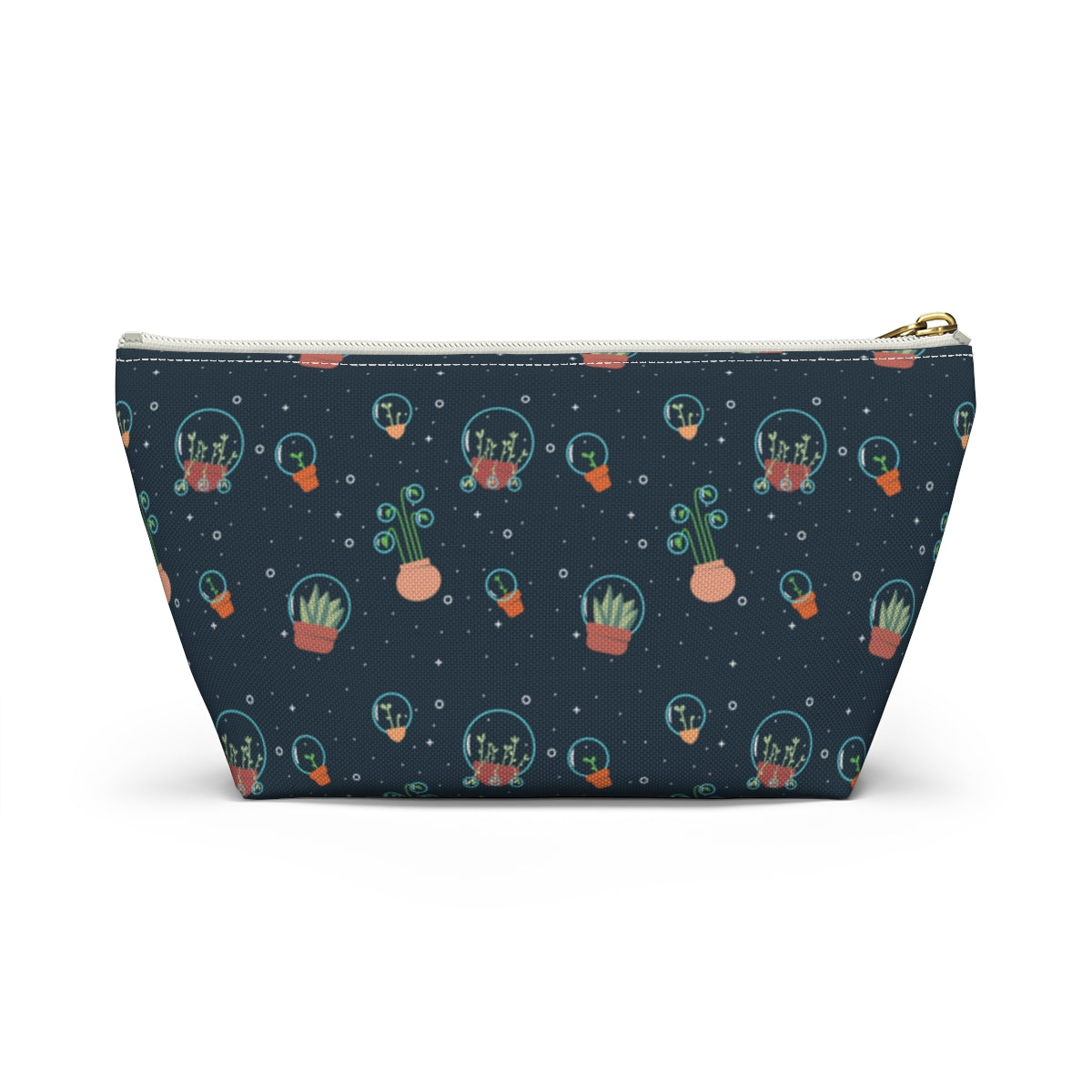 Big Bottom Zipper Pouch - Space Garden