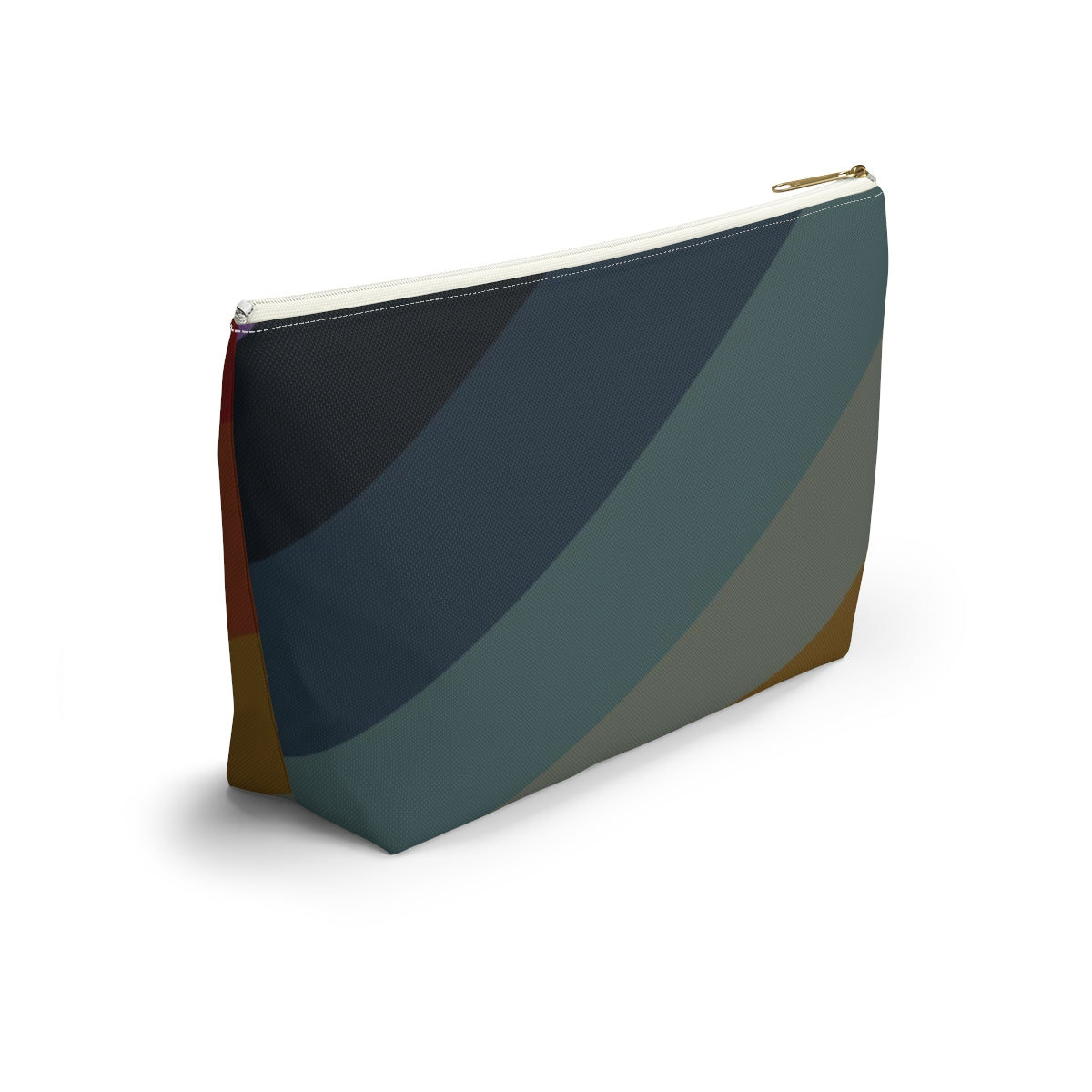 Big Bottom Zipper Pouch - Jeweltone Rainbow, Diagonal