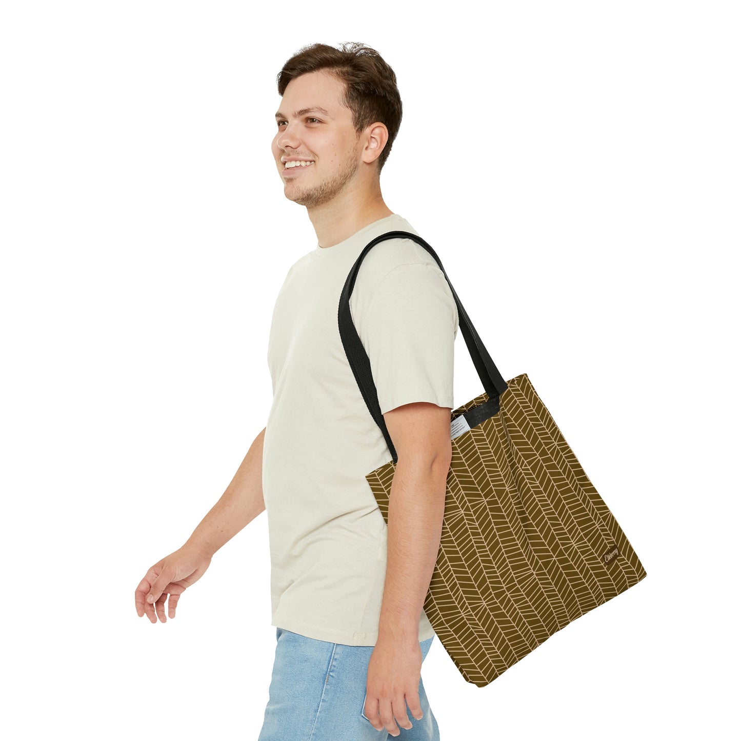 Lightweight Tote Bag - Herringbone in Mustard