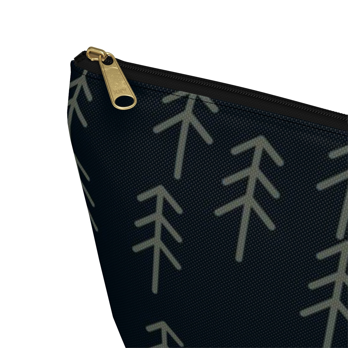Big Bottom Zipper Pouch - Stick Trees in Navy