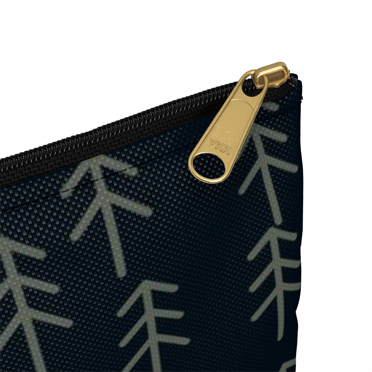 Flat Zipper Pouch - Stick Trees in Navy