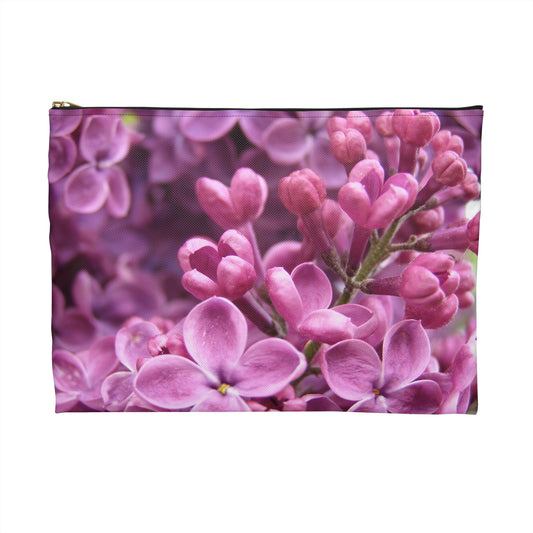 Flat Zipper Pouch - Lilacs in Bloom