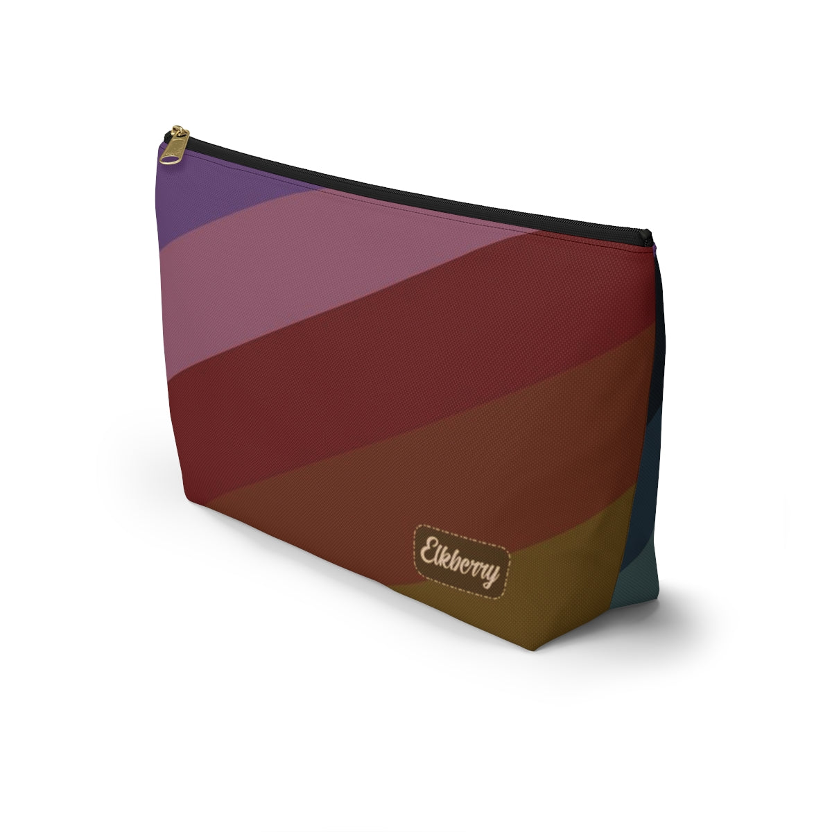 Big Bottom Zipper Pouch - Jeweltone Rainbow, Diagonal