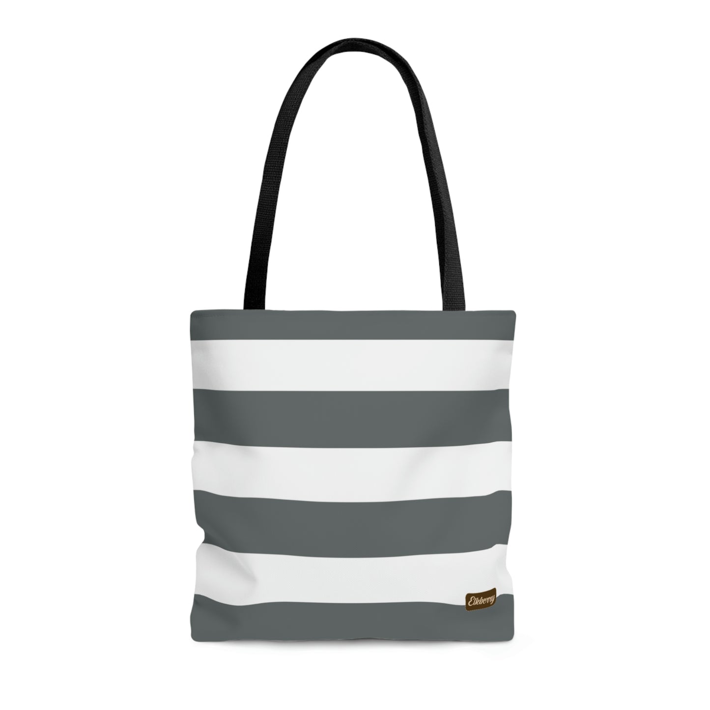 Lightweight Tote Bag - Charcoal Gray/White Stripes