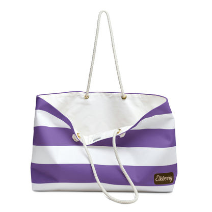 Weekender Tote Bag - Lilac/White Stripes
