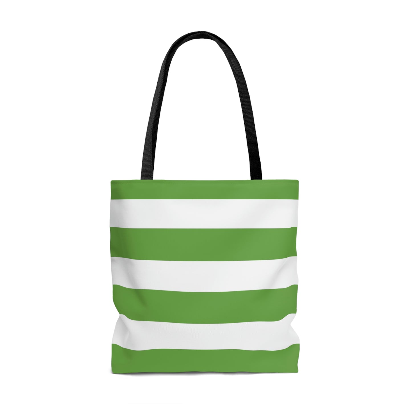Lightweight Tote Bag - Lime Green/White Stripes