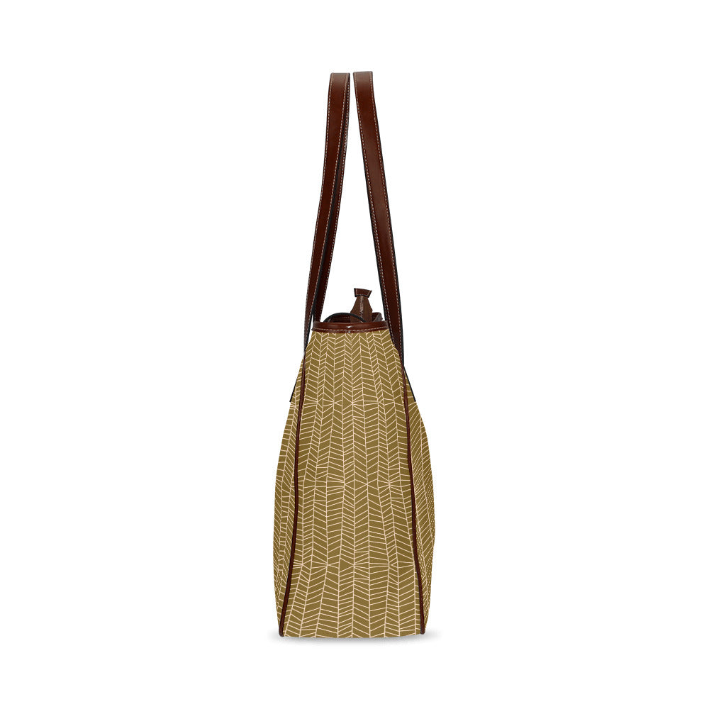 Herringbone - Mustard Classic Tote Handbag