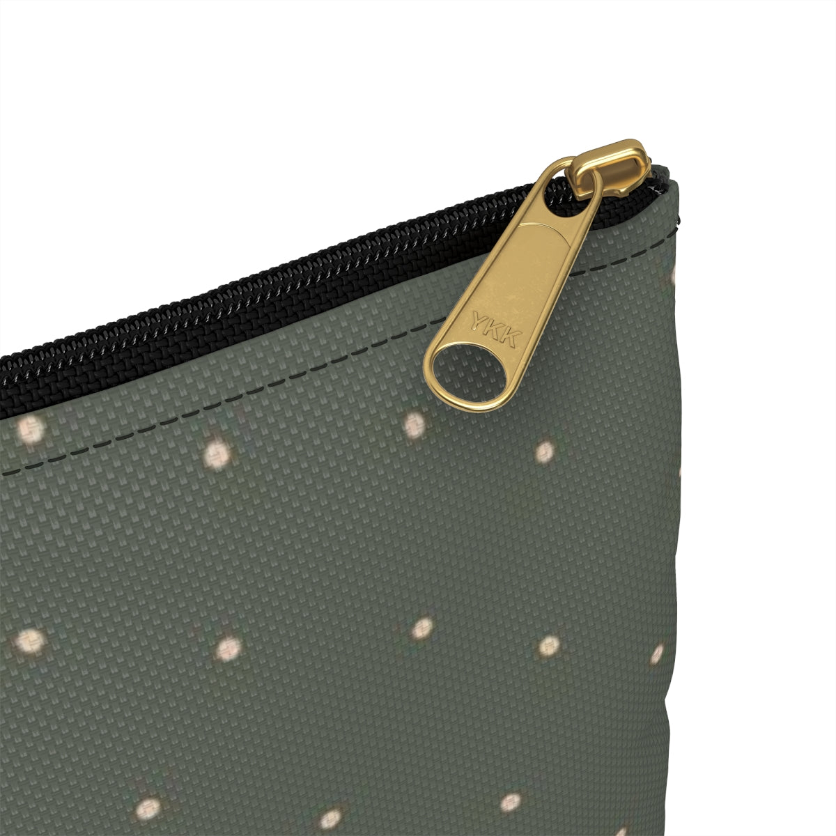 Flat Zipper Pouch - Dots on Sage