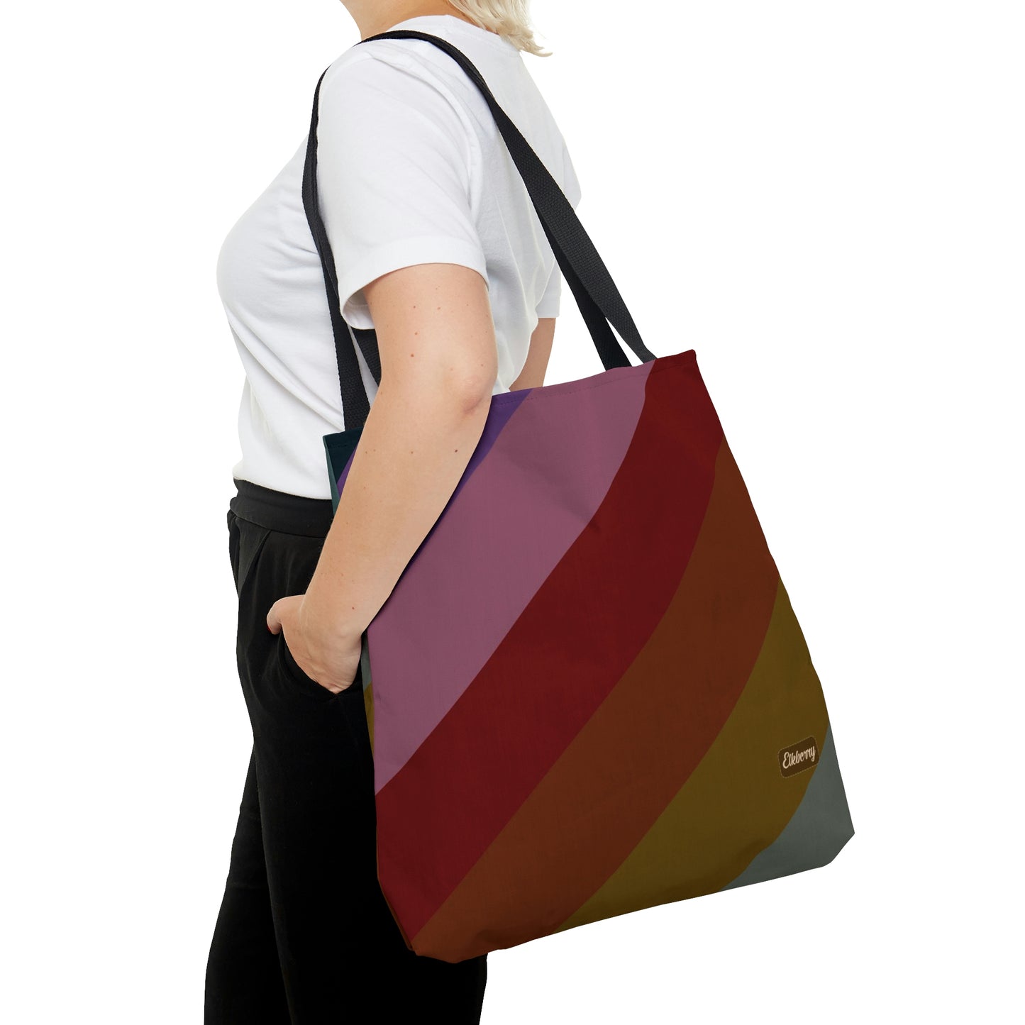 Lightweight Tote Bag - Jewel Tone Rainbow, Diagonal