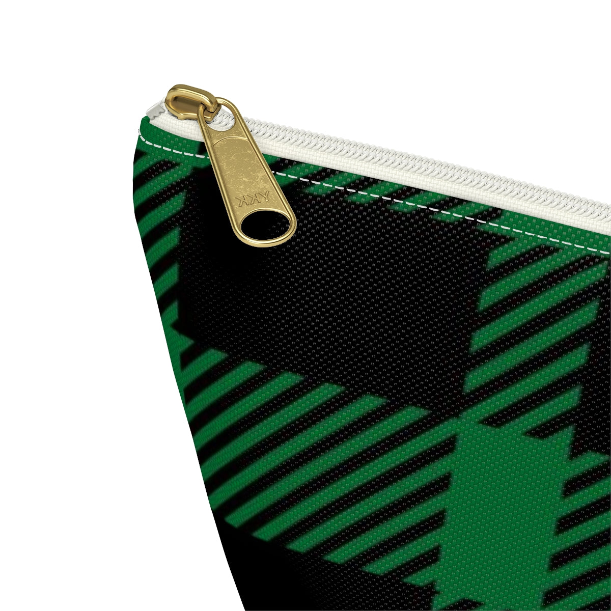 Big Bottom Zipper Pouch - Green Buffalo Check, Green Plaid