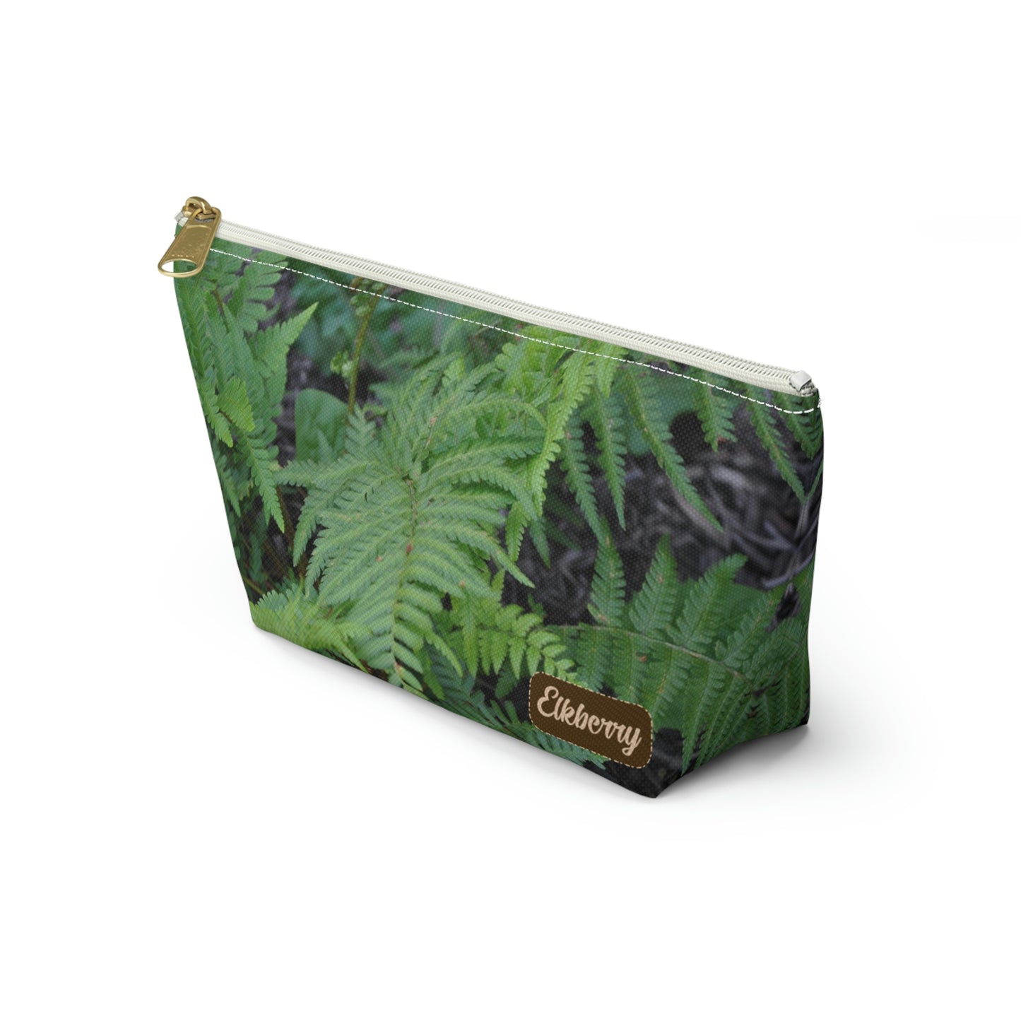 Big Bottom Zipper Pouch - Ferns