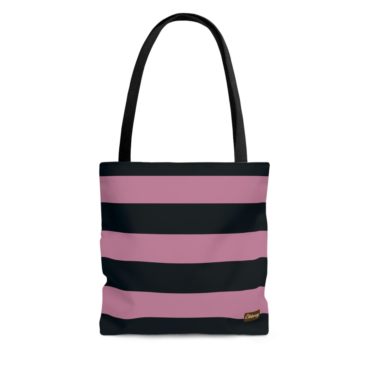 Lightweight Tote Bag - Dusty Rose Pink/Navy Stripes