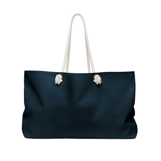 Weekender Tote Bag - Merry Christmas with Holly on Navy