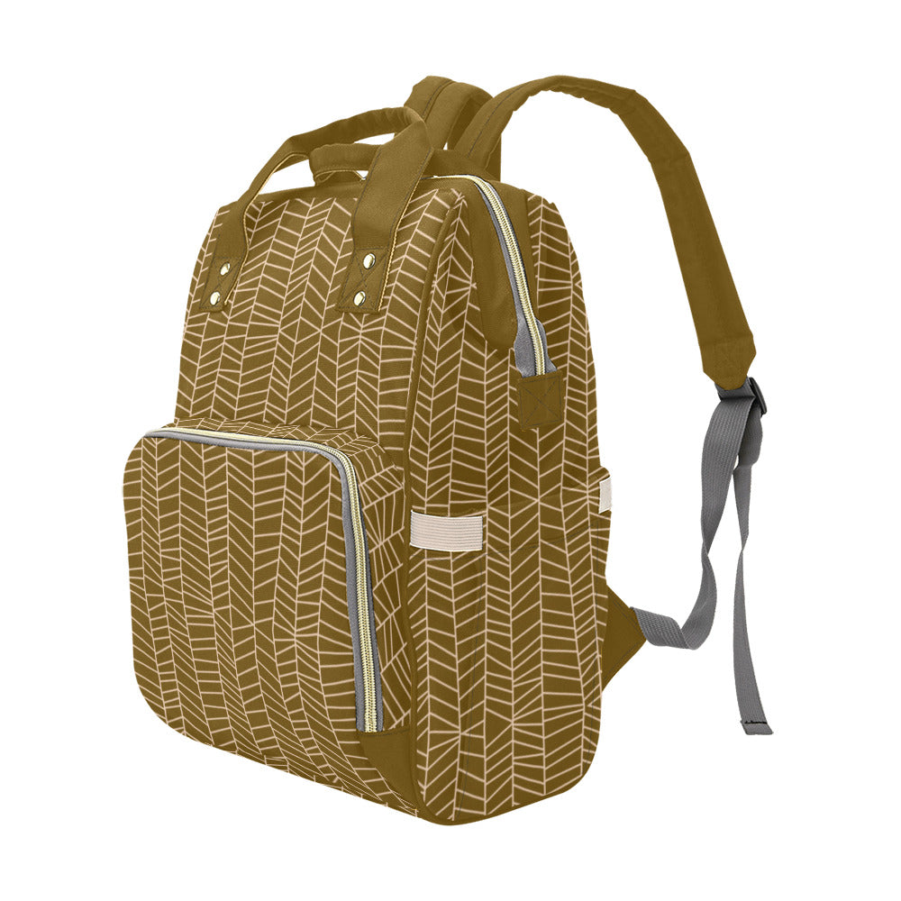 Herringbone - Mustard Multi-Function Backpack
