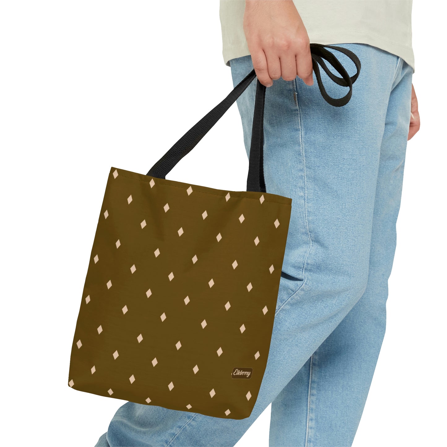 Lightweight Tote Bag - Diamonds on Mustard
