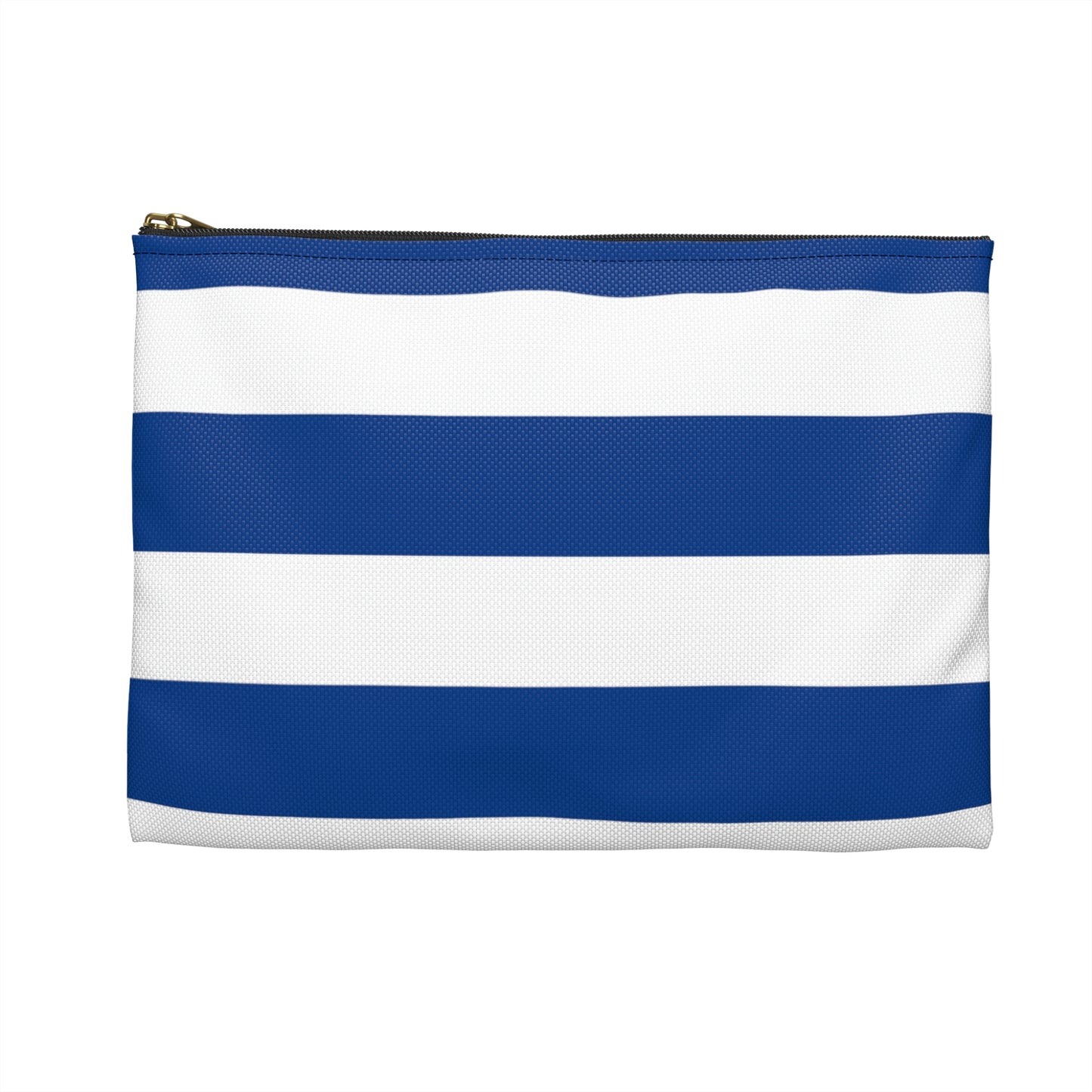 Flat Zipper Pouch - True Blue/White Stripes