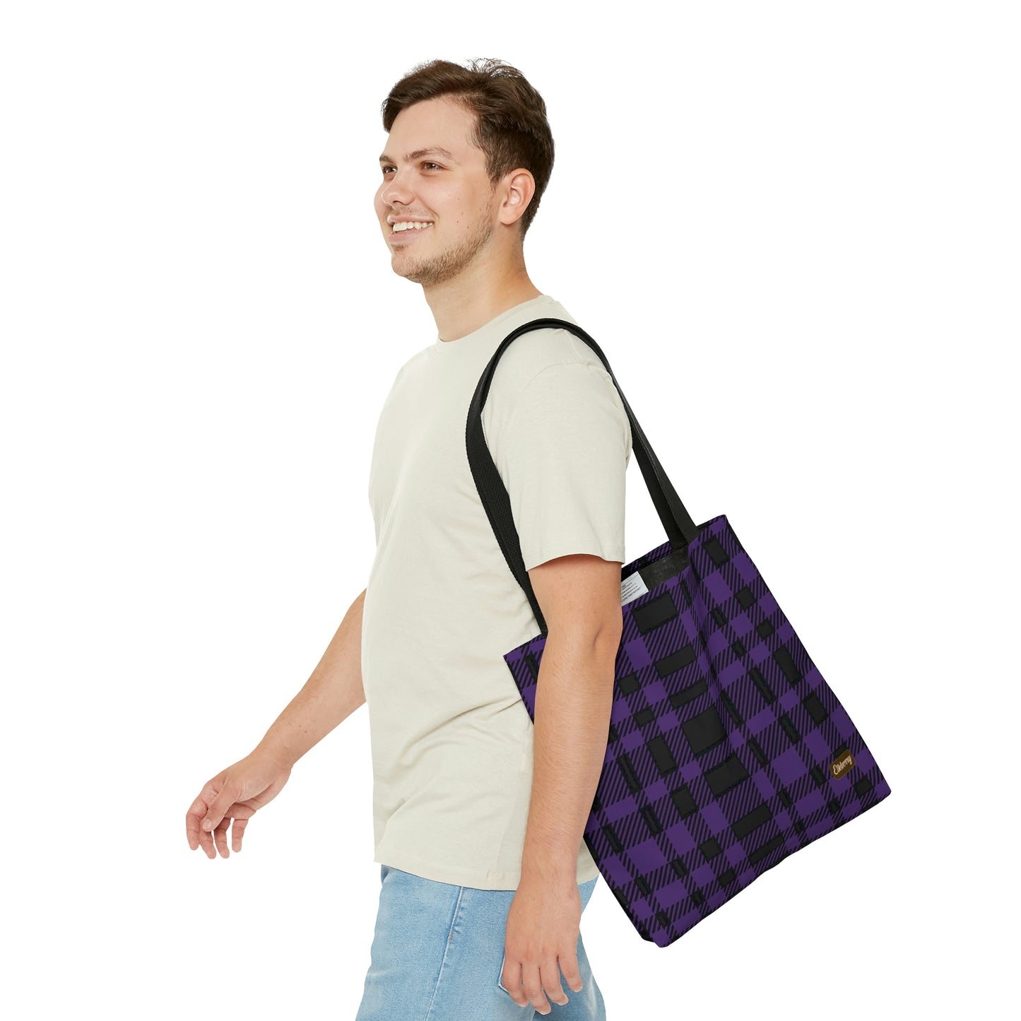 Lightweight Tote Bag - Purple Buffalo Check, Purple Plaid