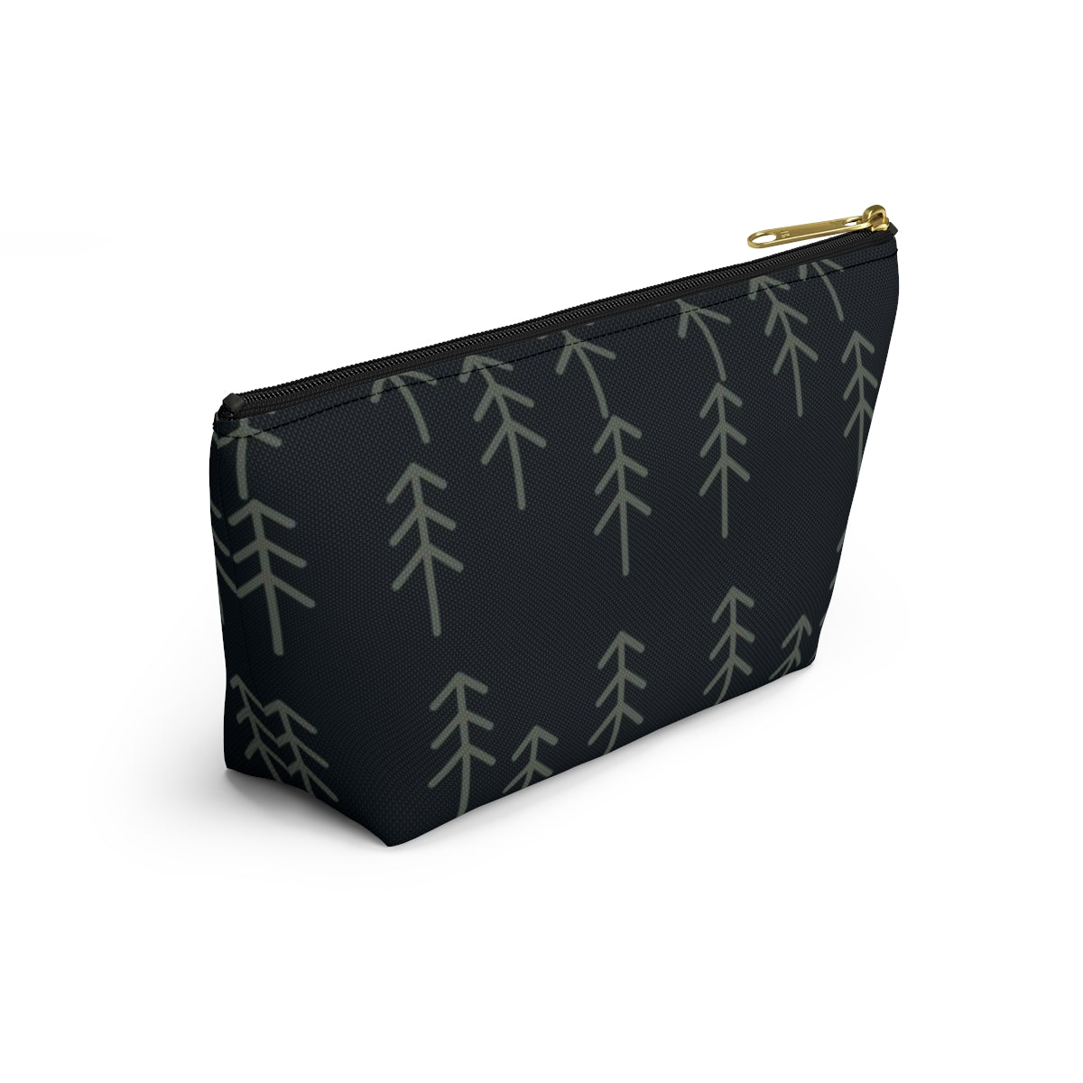 Big Bottom Zipper Pouch - Stick Trees in Navy