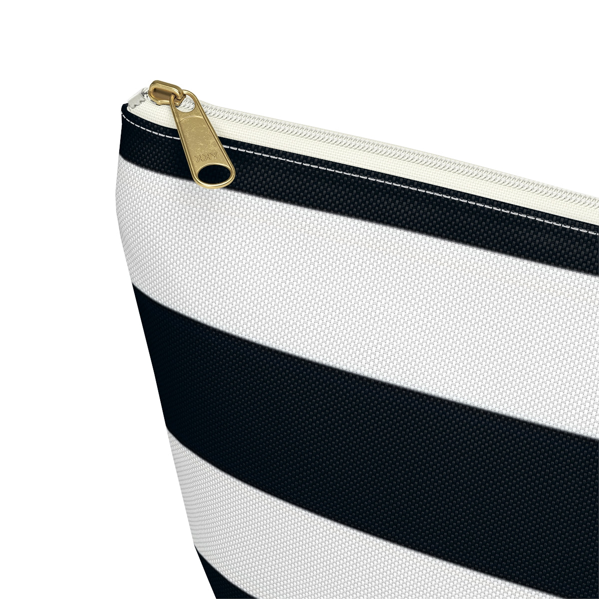 Big Bottom Zipper Pouch - Navy/White Stripes