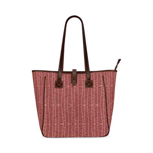 Herringbone - Berry Classic Tote Handbag