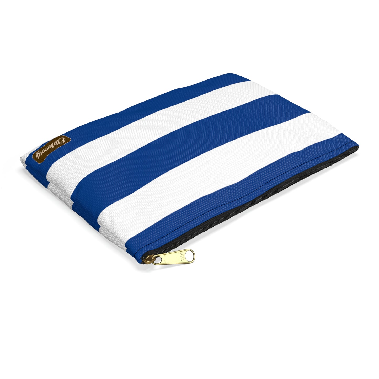Flat Zipper Pouch - True Blue/White Stripes