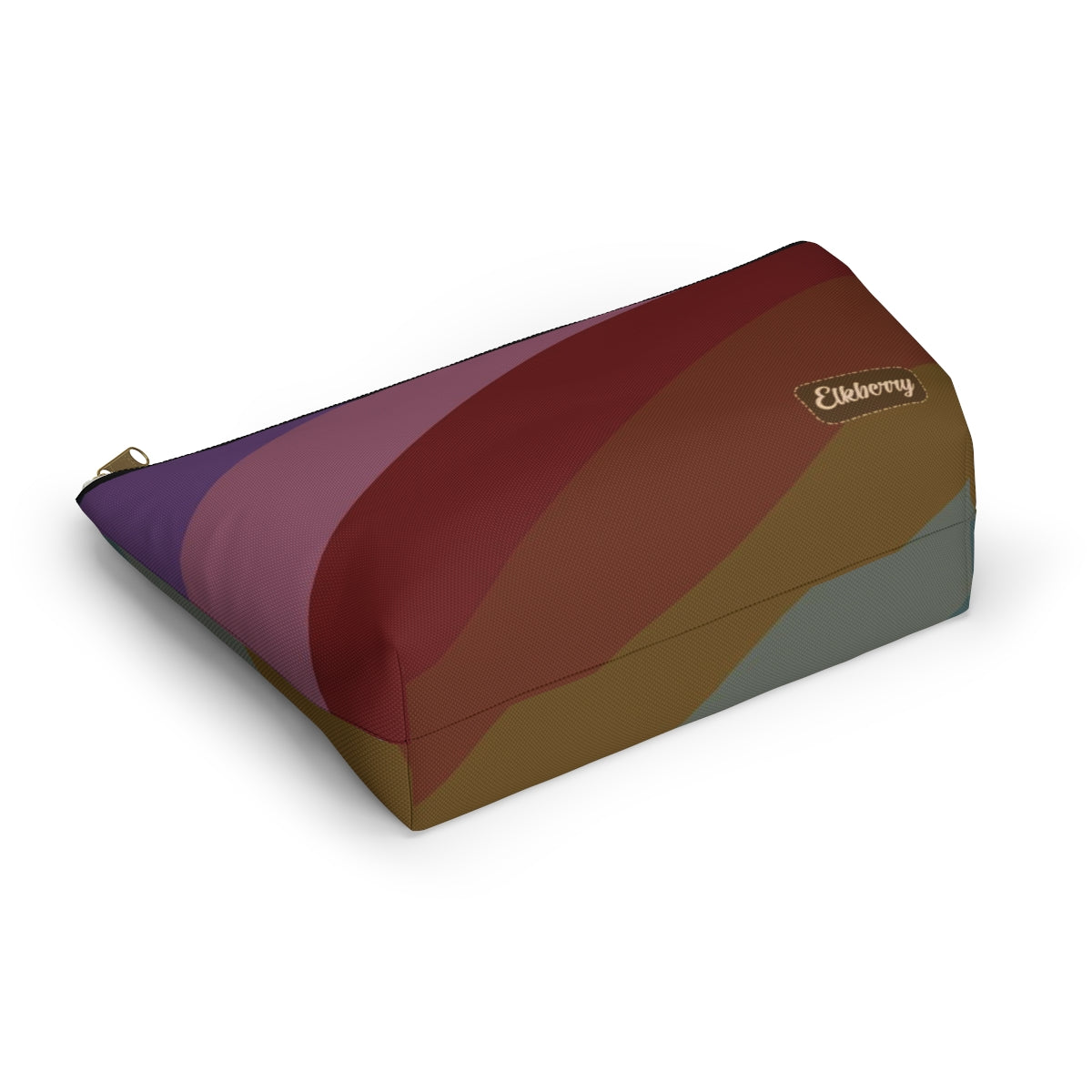Big Bottom Zipper Pouch - Jeweltone Rainbow, Diagonal