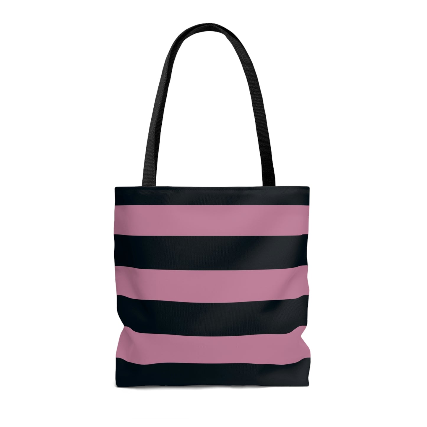 Lightweight Tote Bag - Dusty Rose Pink/Navy Stripes