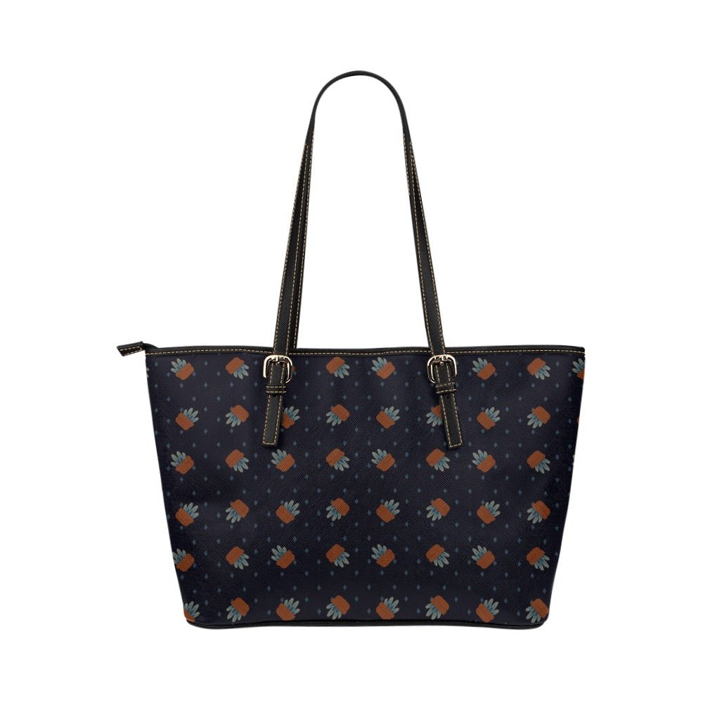 Little Planties Vegan Leather Zipper Tote Handbag (Small)