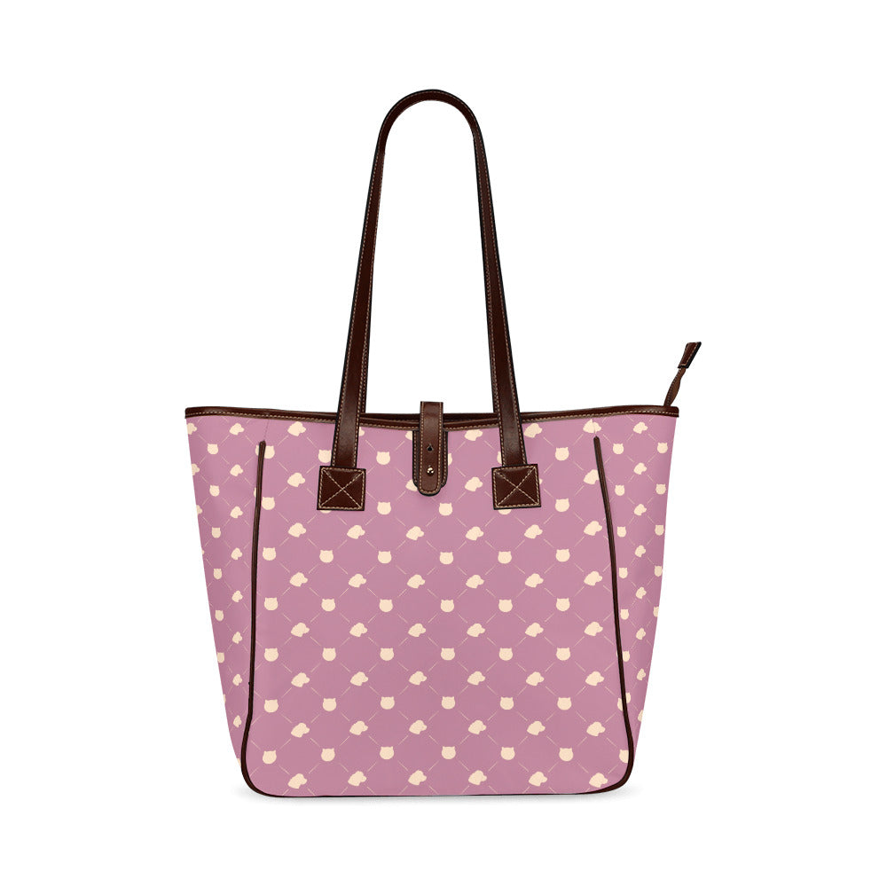 Cat & Dog - Dusty Rose Classic Tote Handbag