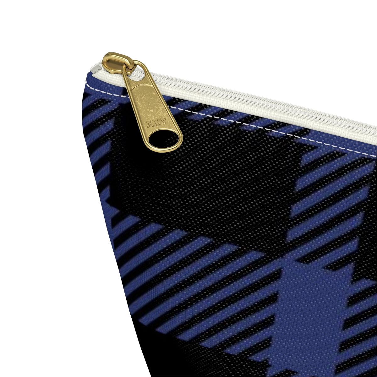 Big Bottom Zipper Pouch - Blue Buffalo Check, Blue Plaid