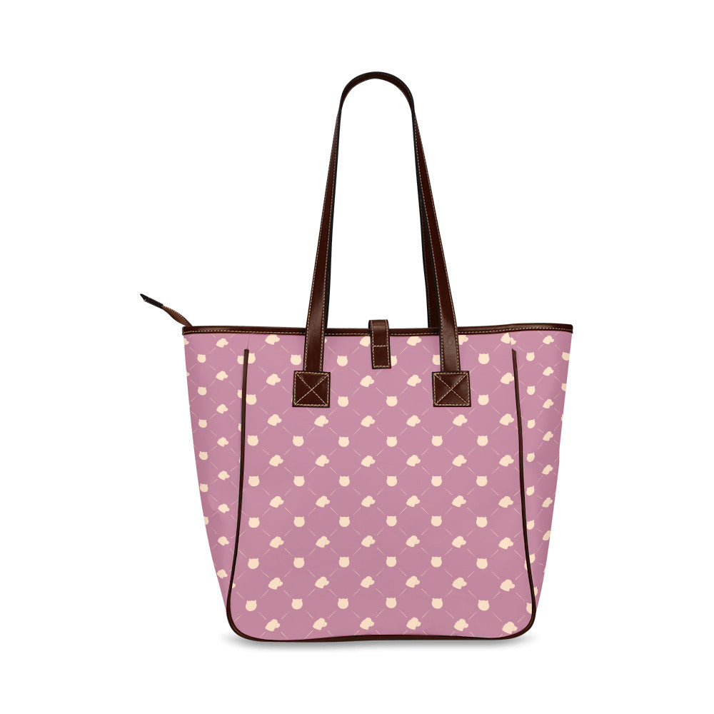 Cat & Dog - Dusty Rose Classic Tote Handbag