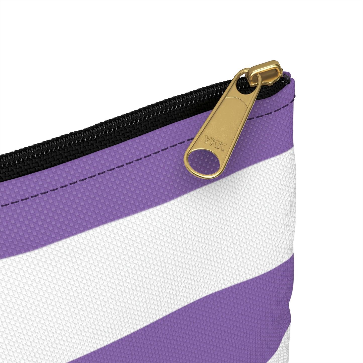 Flat Zipper Pouch - Lilac/White Stripes