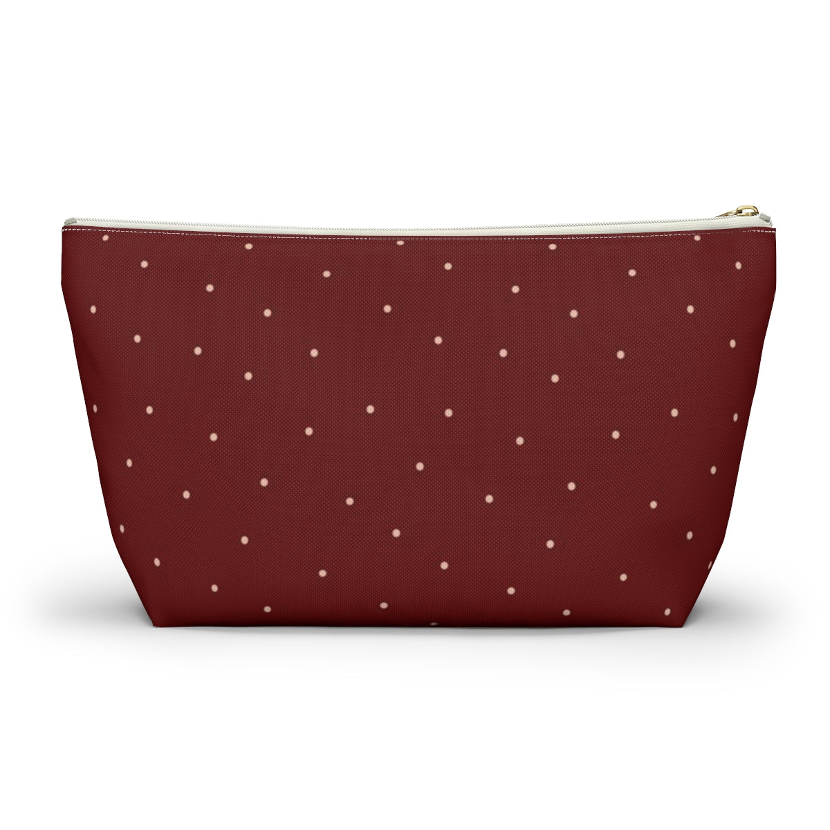 Big Bottom Zipper Pouch - Dots on Berry