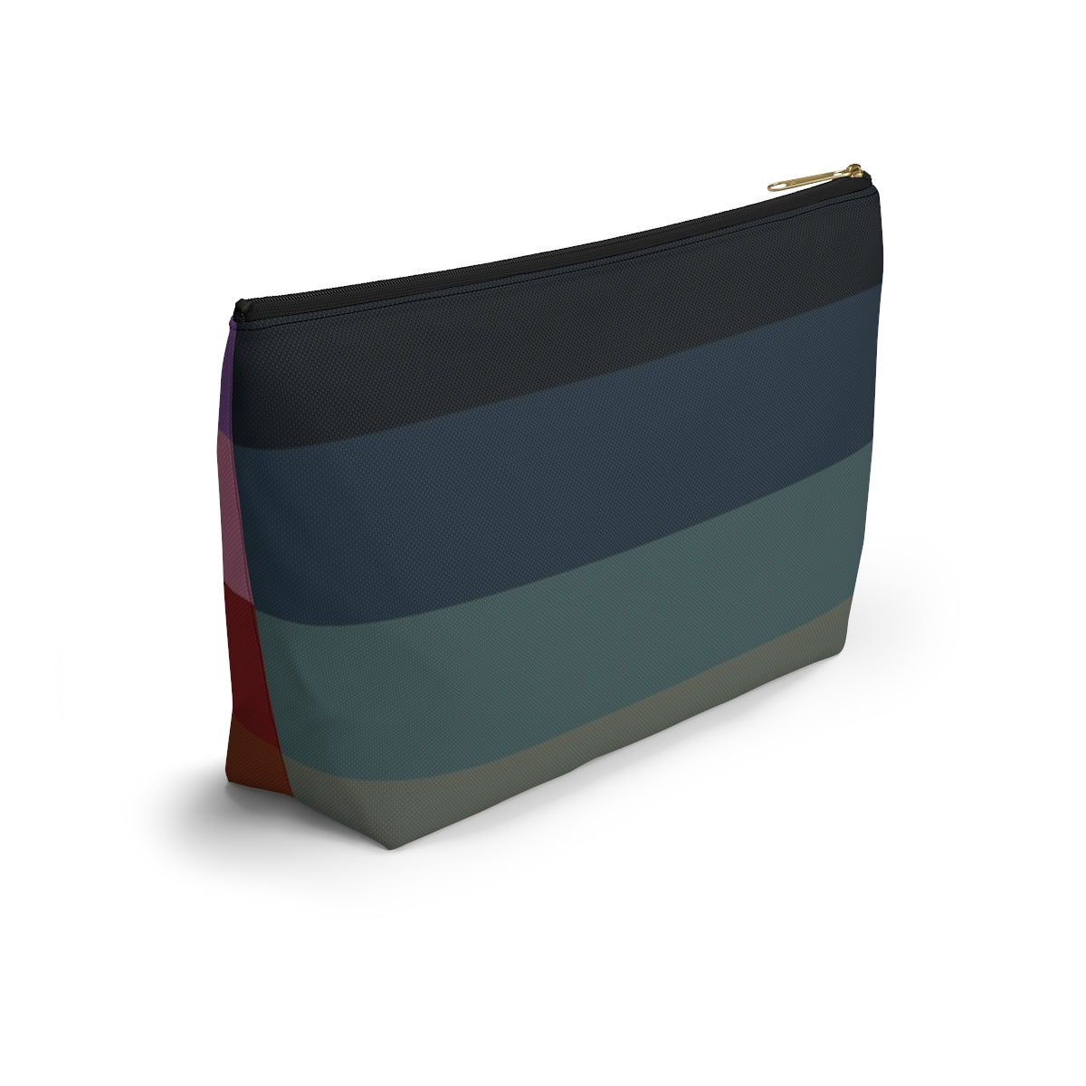 Big Bottom Zipper Pouch - Jewel Tone Rainbow, Horizontal