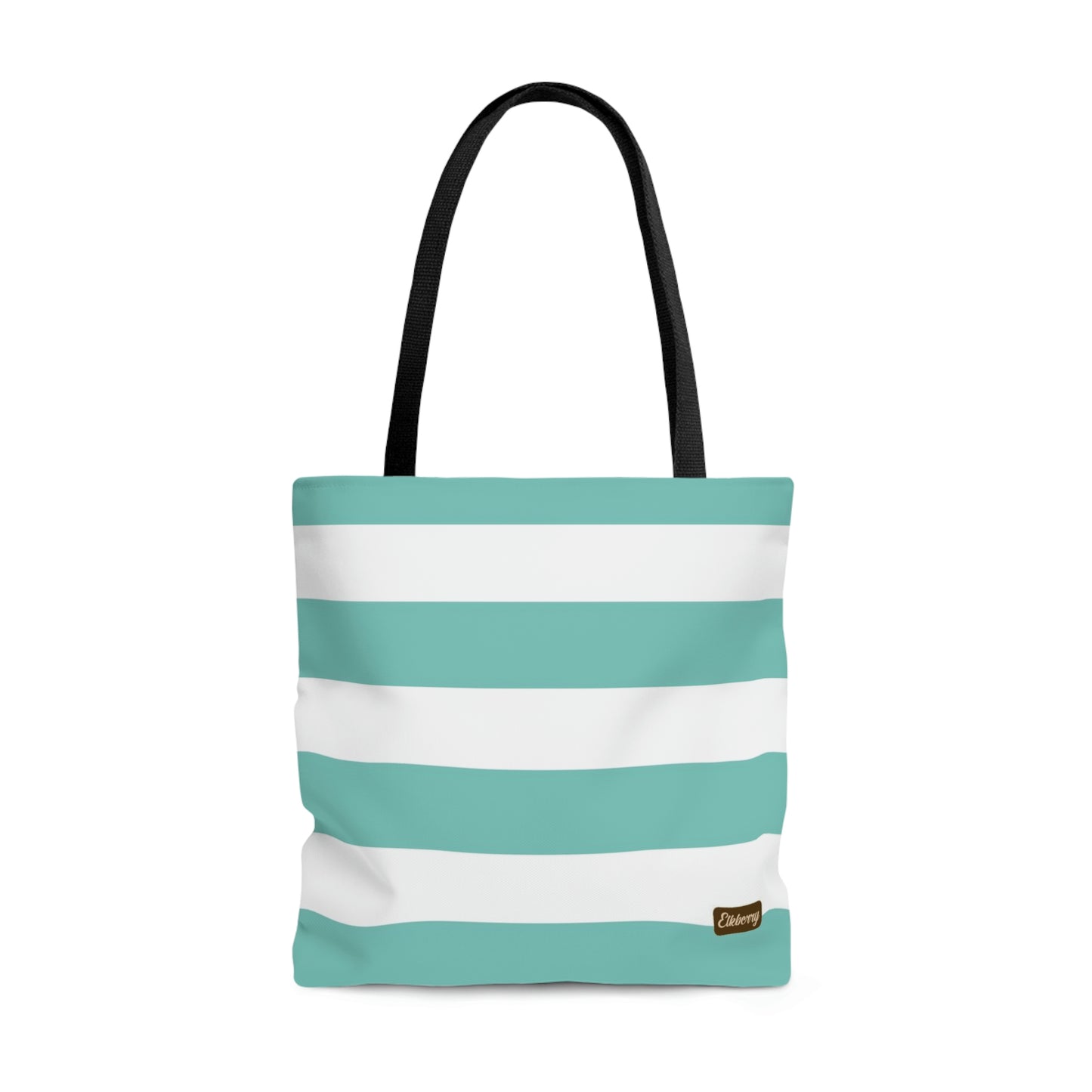 Lightweight Tote Bag - Aqua/White Stripes