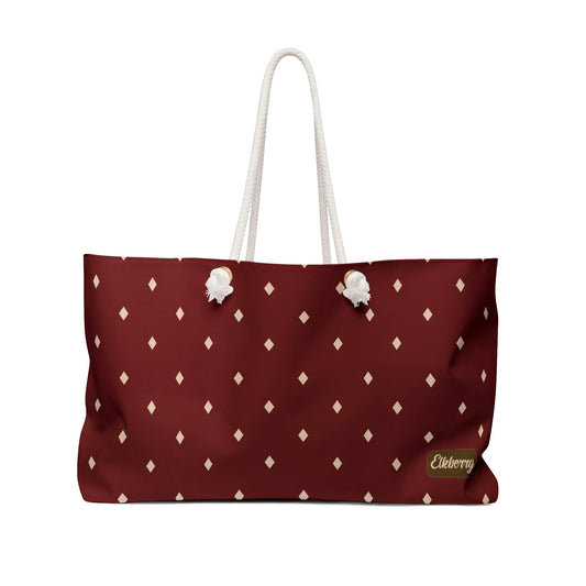 Weekender Tote Bag - Diamonds on Berry