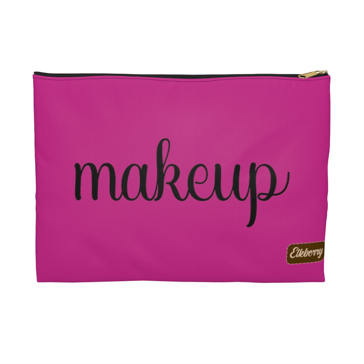 Flat Zipper Pouch - Makeup on Magenta