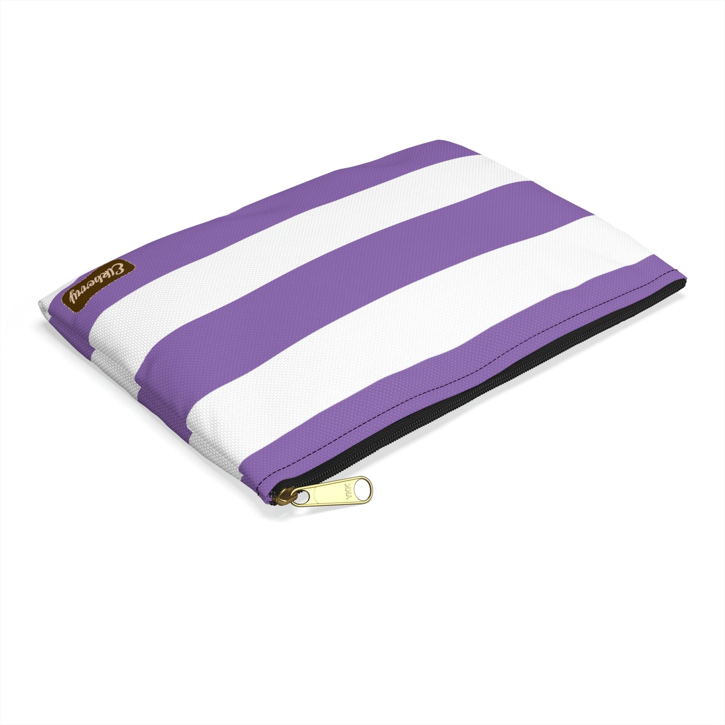 Flat Zipper Pouch - Lilac/White Stripes