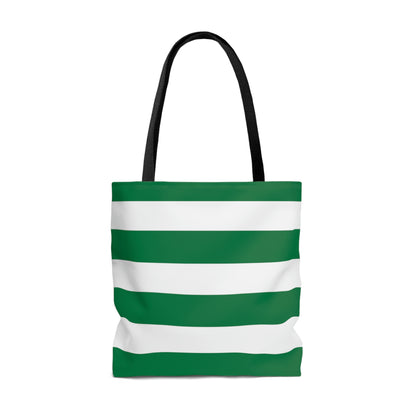 Lightweight Tote Bag - Kelly Green/White Stripes