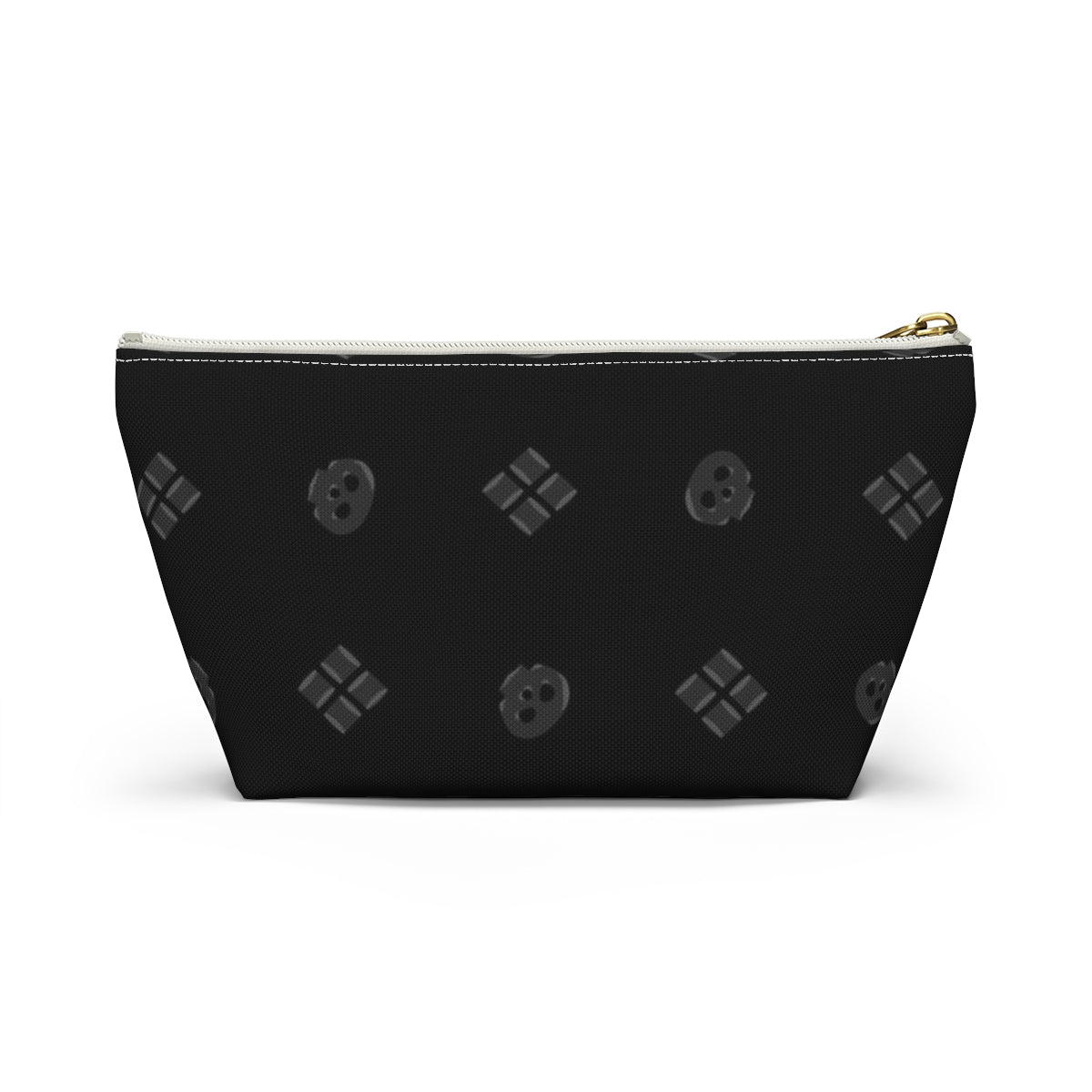 Big Bottom Zipper Pouch - Skulls & Diamonds