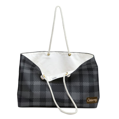 Weekender Tote Bag - Gray Buffalo Check, Gray Plaid