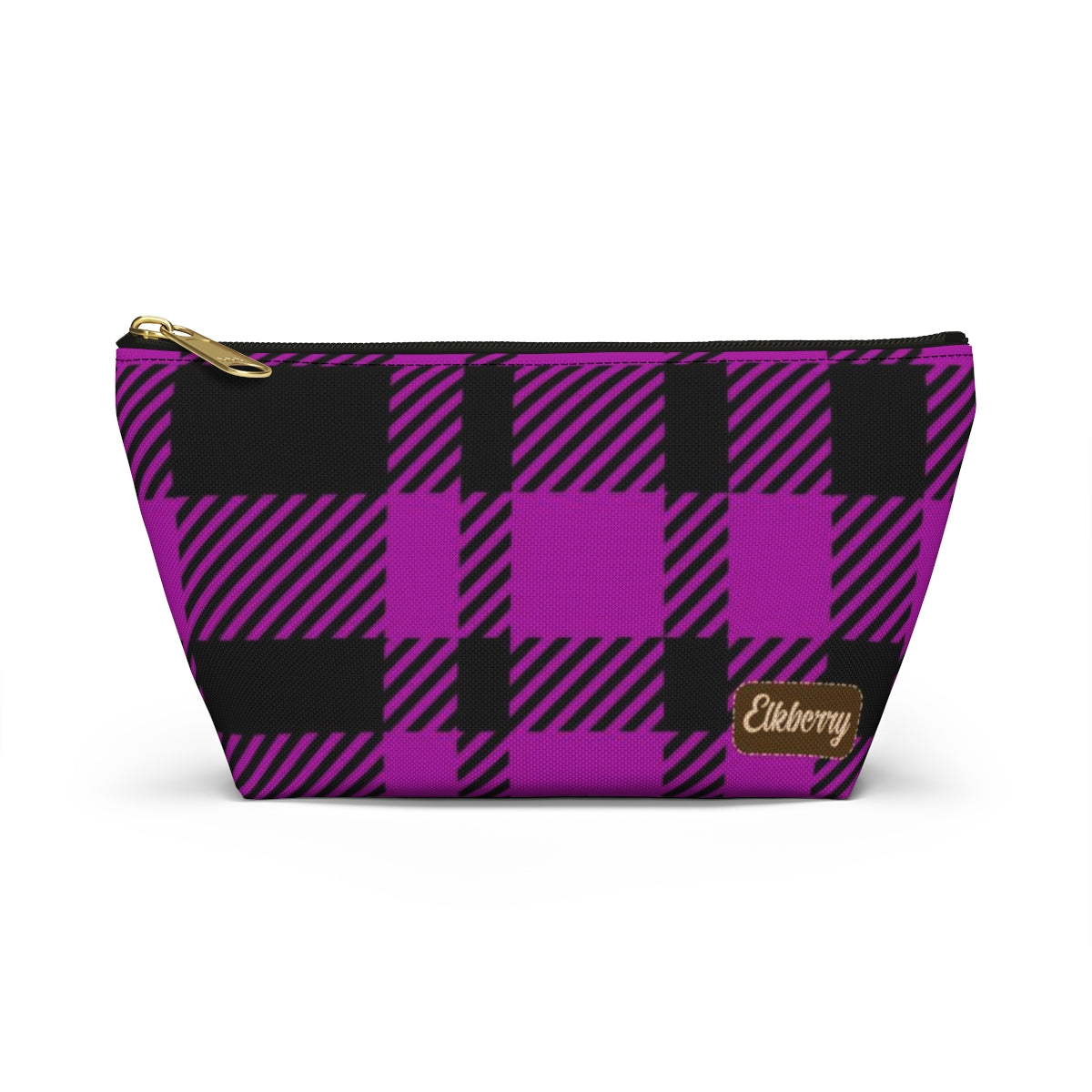 Big Bottom Zipper Pouch - Pink Buffalo Check, Pink Plaid