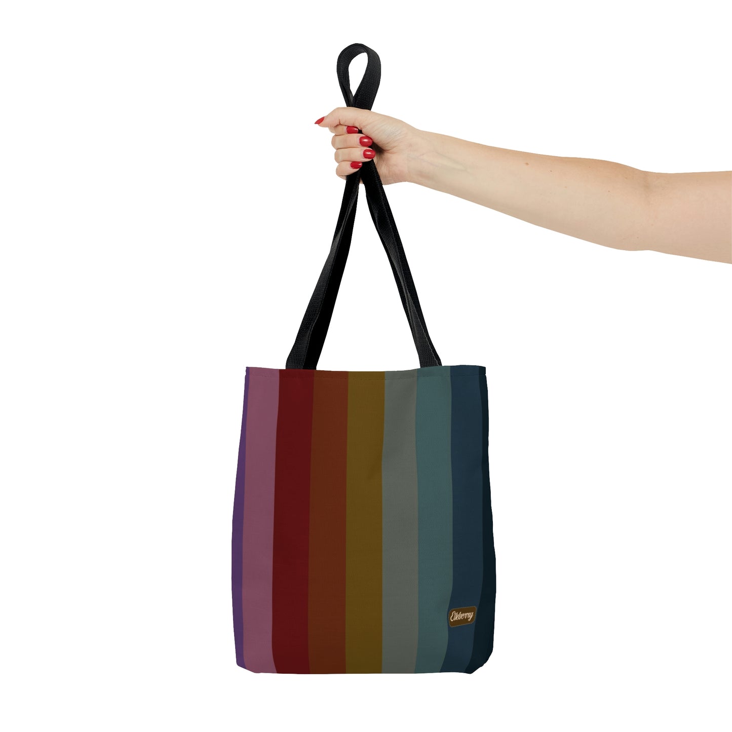 Lightweight Tote Bag - Jewel Tone Rainbow, Vertical