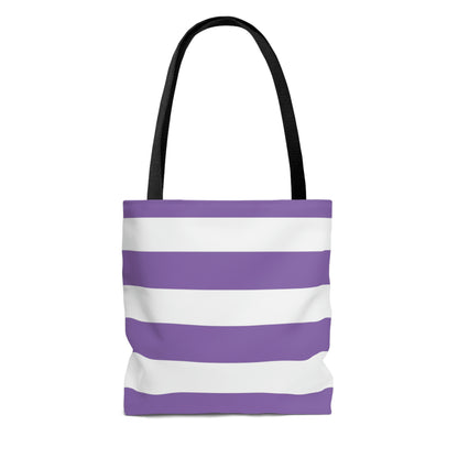 Lightweight Tote Bag - Lilac/White Stripes