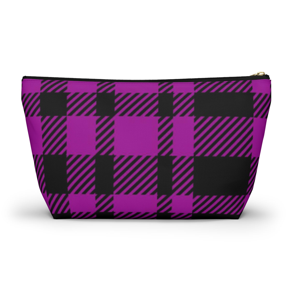 Big Bottom Zipper Pouch - Pink Buffalo Check, Pink Plaid