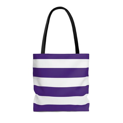 Lightweight Tote Bag - Purple/White Stripes