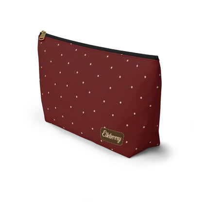 Big Bottom Zipper Pouch - Dots on Berry