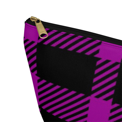 Big Bottom Zipper Pouch - Pink Buffalo Check, Pink Plaid